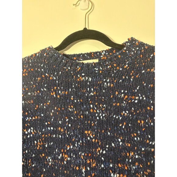 Jun & Ivy Womens Size Small Navy Speckled Textured Sweater Scalloped Bottom‎ - Picture 3 of 7